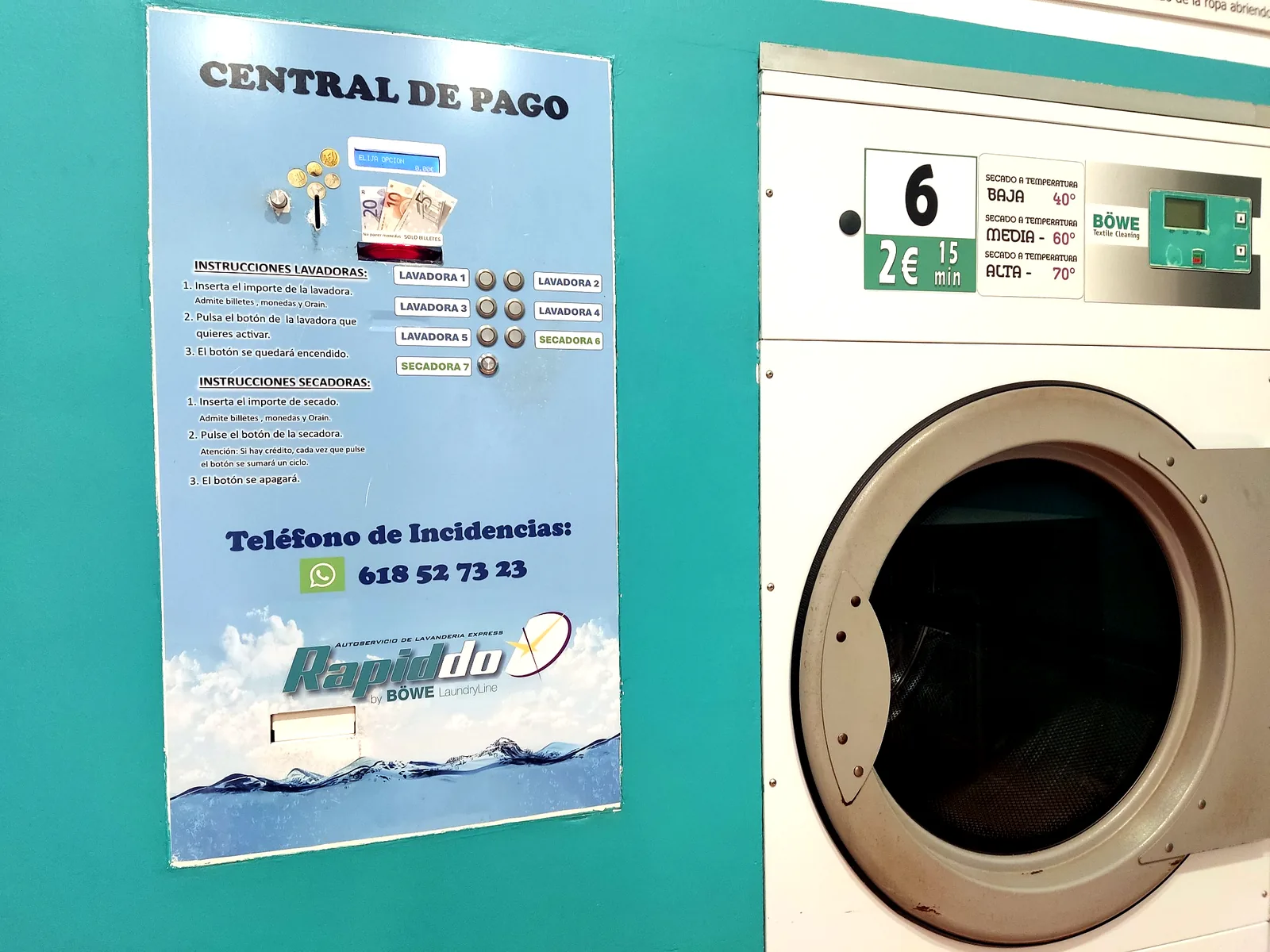 Central de pago de Lavandería Autoservicio Rapiddo